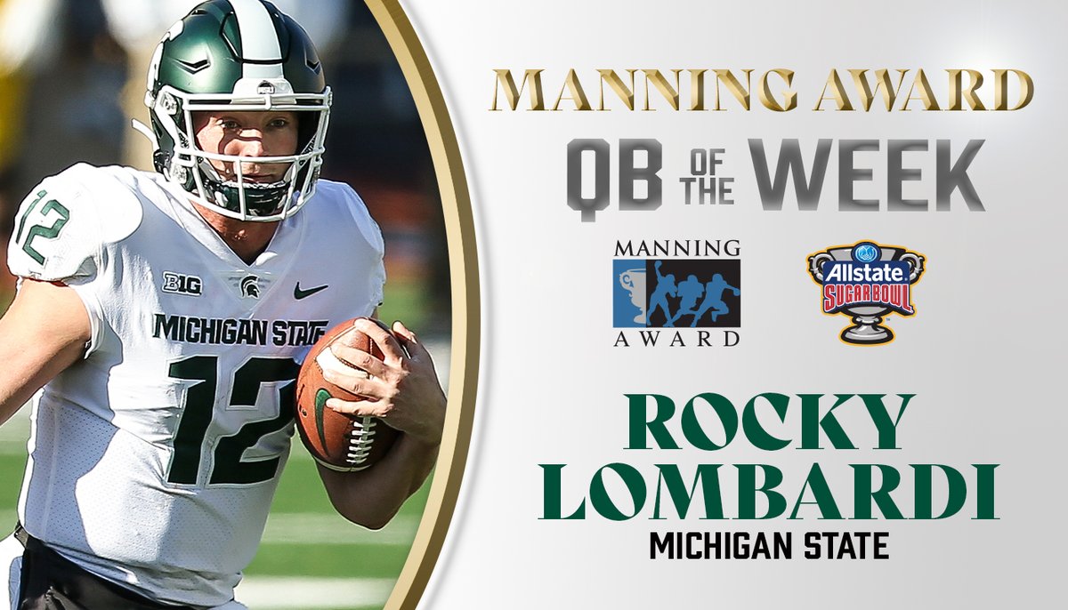 SugarBowlNola's tweet photo. .@MSU_Football's Rocky Lombardi Named Manning Award Quarterback of the Week: https://t.co/BZuBOysZsU https://t.co/xtTB4i6hdu