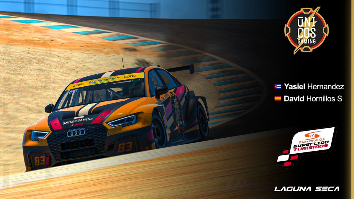 UnicosGaming's tweet photo. ¡Hoy volvemos con la 2ª División de la Superliga de Turismos de @DriversparadeCb!

📌 Laguna Seca 🇺🇸
👥 @TheBigXander @D_Hornillos05
⏰ 22:15H 🇪🇸 | 18:15H 🇦🇷
📺 https://t.co/LgqHgjWN5Q https://t.co/nRRPVFOTnZ