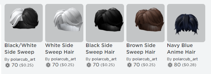 Dani 1 Gojo Fan On Twitter New Drop Is Out New Short Hairs And An Updated Anime Hair Color Are Now On Sale Links Below Thank You So Much For Your - brown side swept hair roblox id