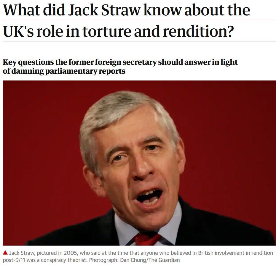 2) Lying to parliament about your knowledge of, and complicity in, CIA torture flights