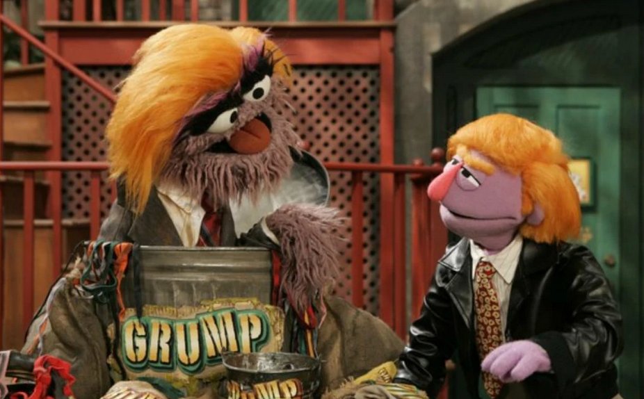 Ronald Grump returned to Sesame Street (in Muppet form) in 2015, desperately trying to destroy the happiness of the neighborhood, before being kicked out - yet again - by fed-up New Yorkers. This iteration of him was repeatedly called out for how terrible he smelled.
