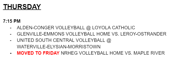 TODAY'S PREP SPORTS: After a couple days off, prep sports are back around the area! Check out what's on for tonight below