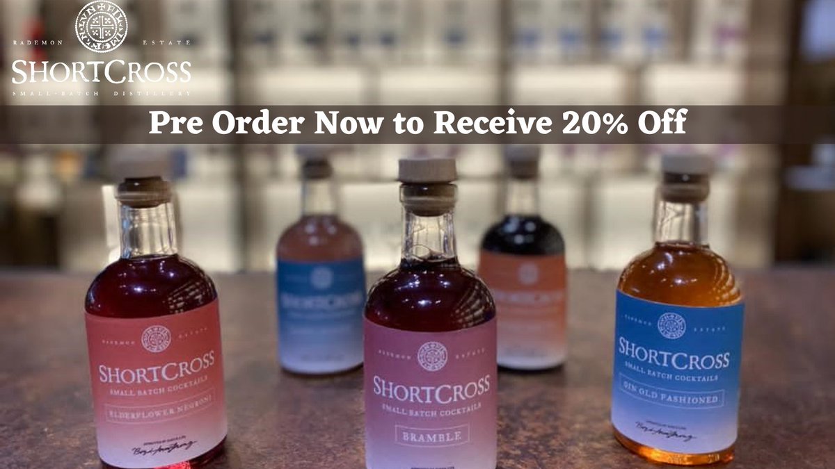 ShortcrossGin's tweet photo. The wait is almost over! For the launch of our small batch premium cocktails.

Ranging from our Gin Old Fashioned to the perfect Bramble serve.

Pre order now to receive 20% off - https://t.co/M4CJ267fac

Each bottle is 200ml
Each bottle contains 2 serves https://t.co/WLGKuKAS61