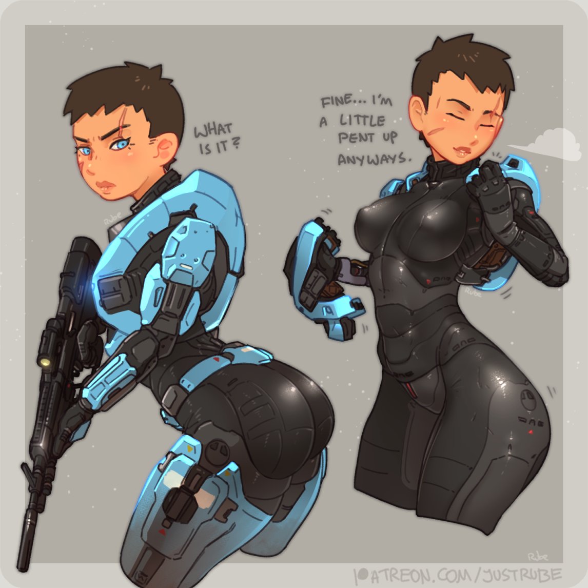 R_smut's tweet photo. Kat from Halo Reach having fun with a certain member of Noble~

no nut november version in the thread https://t.co/Aot4uPTzSe