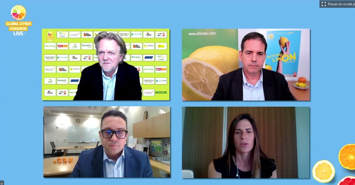 world_citrus's tweet photo. Jose Antonio Garcia, from @ailimpo, Zac Laffite from @Wonderful and Agustina Fabbio from @SanMiguelGlobal highlight the need of the citrus sector to work together to promote the category as a whole and enhance consumption #GCCLIVE #CitrusCongress2020 https://t.co/hyqklRB1Rm