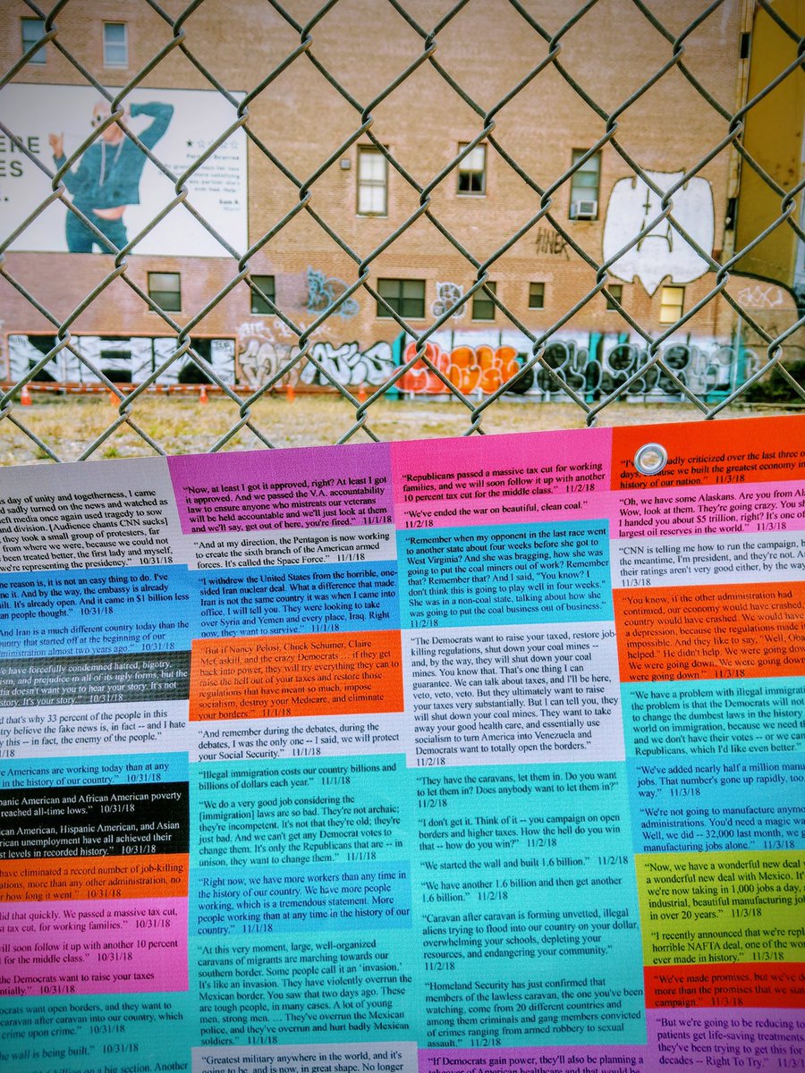 wdychen's tweet photo. The #WallofLies is a public art project by a non profit org in Brooklyn. @radiofreebk It is consist of 20,000 lies told by Trump. Although vandalized when I visited, you can still read plenty! @timeoutnewyork
#election #Election2020 #vote #vote2020 #publicart #Activism #Activist https://t.co/taBj160r61