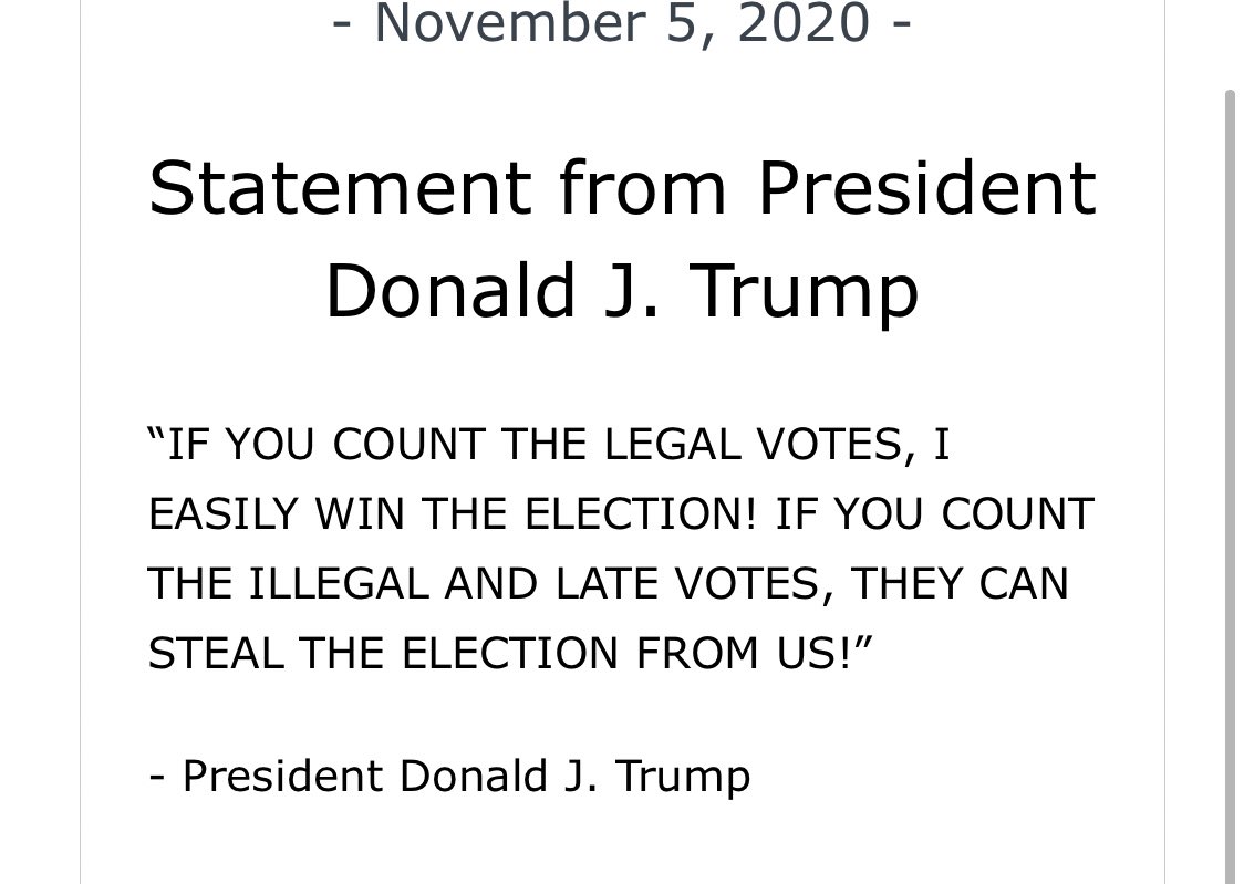 Acosta's tweet photo. Trump campaign statement in all CAPS from the president https://t.co/Jai14f91i8