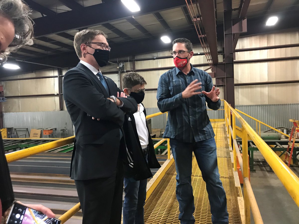 I made one last stop in  #Paola:  @DohertySteel. This place does it all - from design to material procurement/fabrication, even on-site assembly. Fantastic Kansas company!
