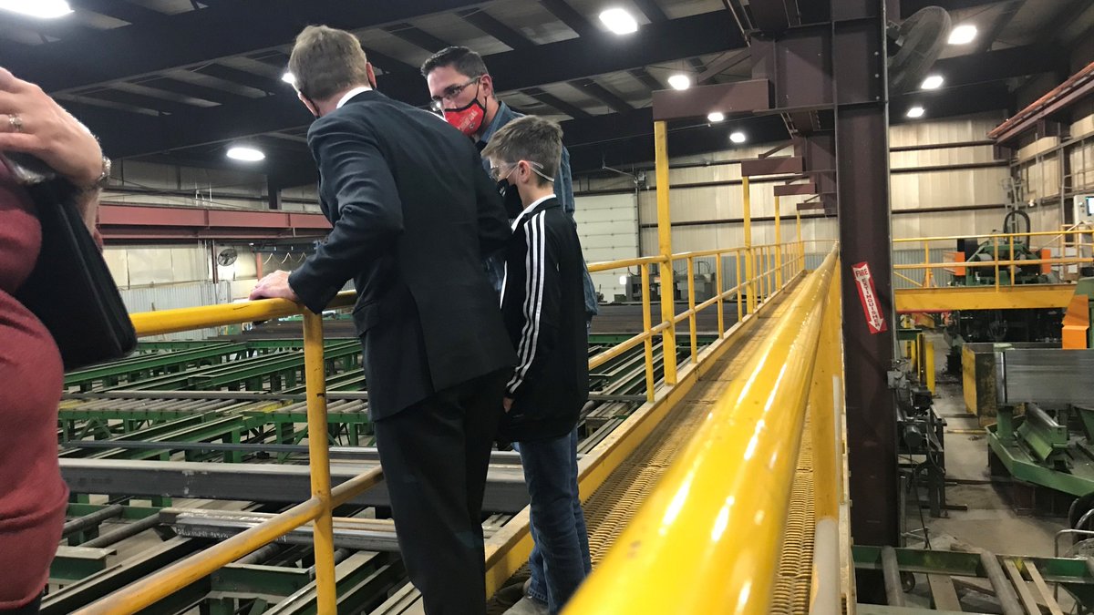 I made one last stop in  #Paola:  @DohertySteel. This place does it all - from design to material procurement/fabrication, even on-site assembly. Fantastic Kansas company!