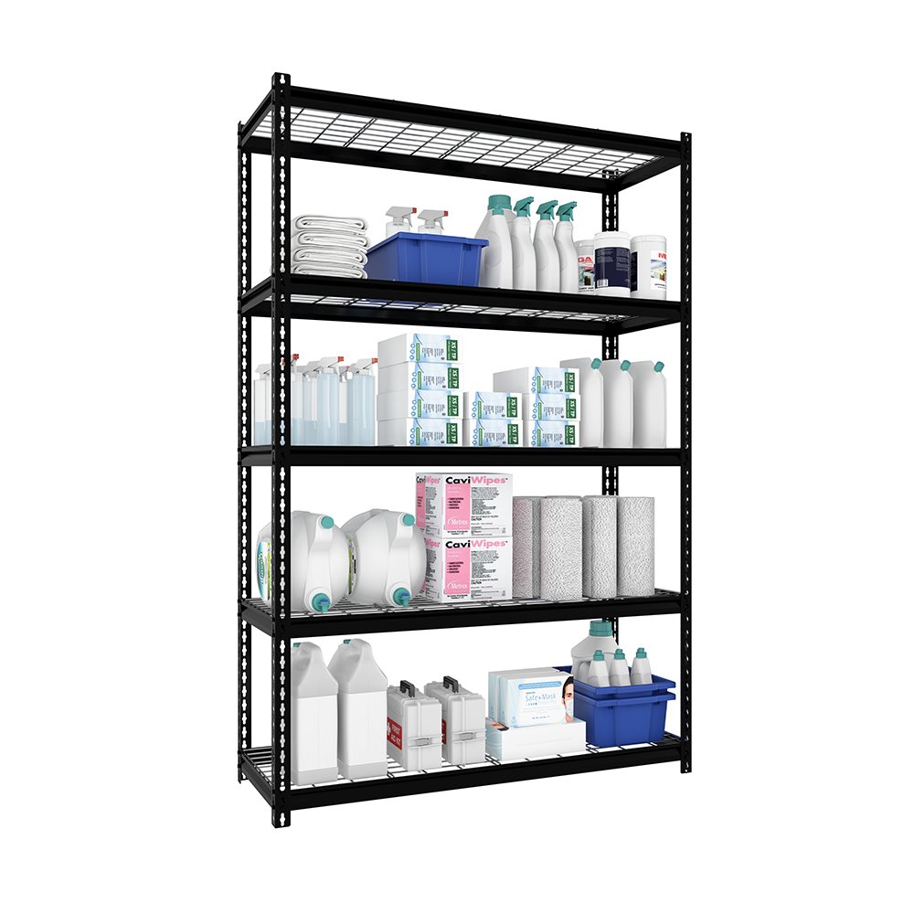 HIRSHLLC's tweet photo. When you are looking for solutions for your garage, storage room or kitchen, this wire shelving unit can hold a total capacity of 2,300 lbs. of evenly distributed weight. The zinc coated wire shelving makes each shelf easy to clean and disinfect. https://t.co/10DfD1SNGm