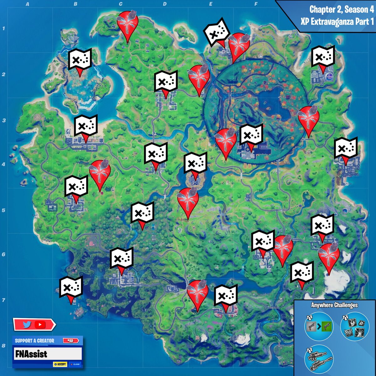 Fnassist News Leaks Fortnite Ch 2 Season 4 Week 11 Xp Xtravaganaza Part 1 Challenge Guide Challenges 5 Team Challenges 3 Stages Each Xp 000 300 000 Total If You Like