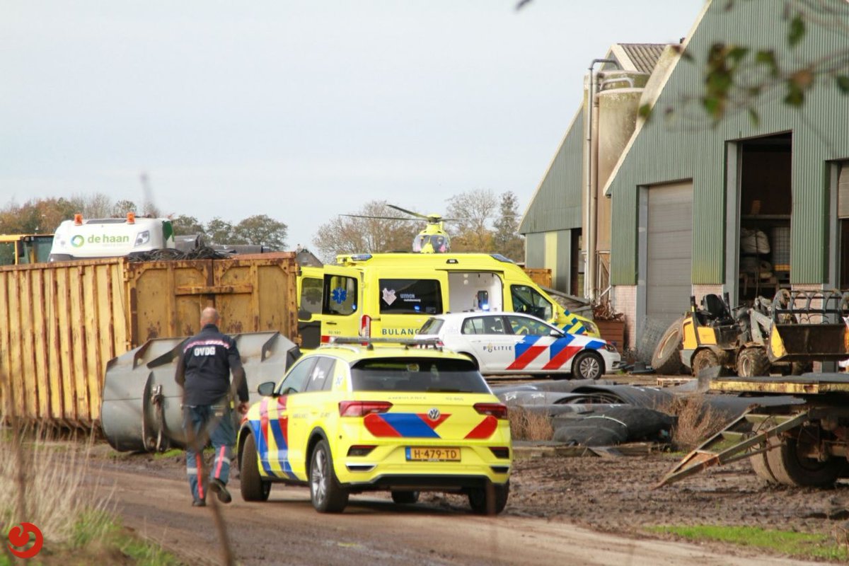 Ernstig ongeluk op boerderij..