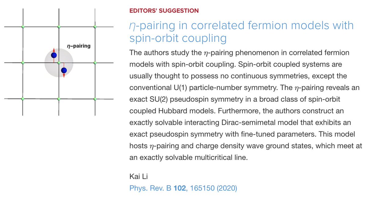 PhysRevB's tweet image. PRB Editors' Suggestion: η-pairing in correlated #fermion models with spin-orbit coupling

Kai Li
Phys. Rev. B 102, 165150
#physics #condmat #EdSugg @APSPhysics

Article: go.aps.org/3mAsY8d