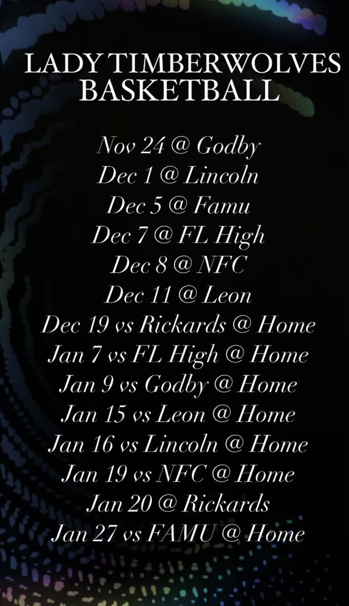lady_twolves's tweet photo. GAMEDAY SCHEDULE is set🏀 #letsgotwolves @LeadTimberwolf @chsathletics_1 @chilestwolves @The8ballacademy https://t.co/hHX9ip29bF