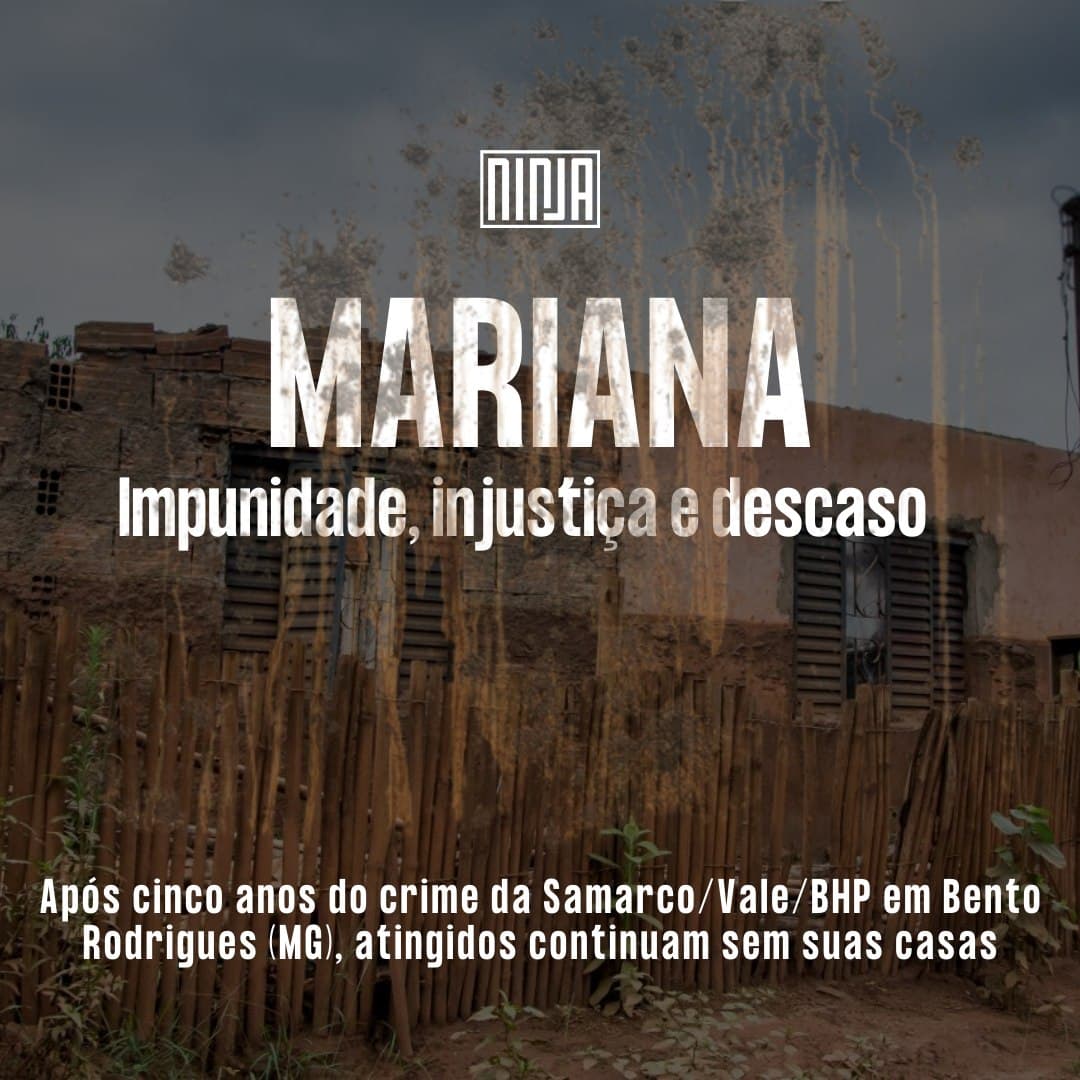 O balanço de 5 anos após o crime da Samarco/Vale/BHP em Mariana mostra as prioridades do governo e da economia brasileira. Vidas ignoradas, casas destruídas, uma bacia hidrográfica contaminada enquanto a empresa segue suas atividades e seu modelo de destruição. #5anosdeinjustiça