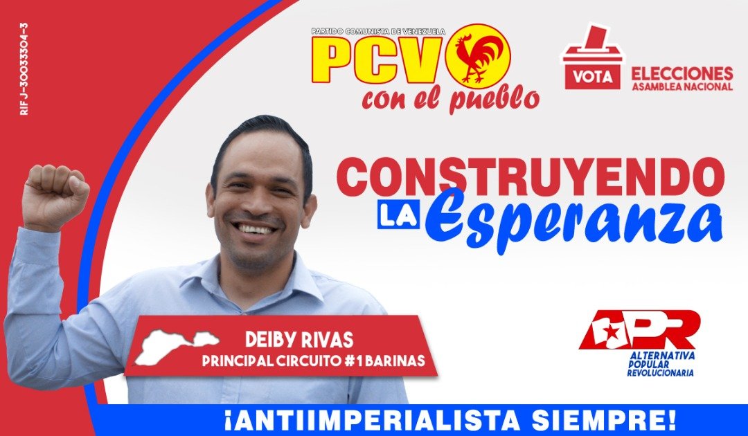robertescalant1's tweet photo. #AlternativaPopularRevolucionaria @tendraspatria @Chaly2222 @VoluntariadoAPR linda Barinas si hay alternativa PCV PPT TUPAMAROS APR vamos a votar con fuerza x nuestro candidato DEIBY RIVAS  vamos a recuperar la AN para ponerla al servicio del pueblo y trabajadores d Vnzla https://t.co/fORTFbatq9
