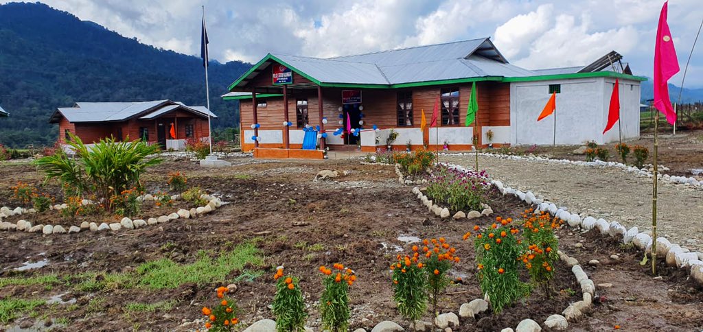 DgpPradesh's tweet photo. PS Vijaynagar and quarters  in Changlang distt inaugurated by Home Minister Shri Bamang Felix. I thank MHA, state govt, UD Minister &amp; local MLA Shri Kamlung Mossang, people of Vijaynagar for their support in making PS operational in one of the remotest locations in the country. https://t.co/0kPZJXd3Wt