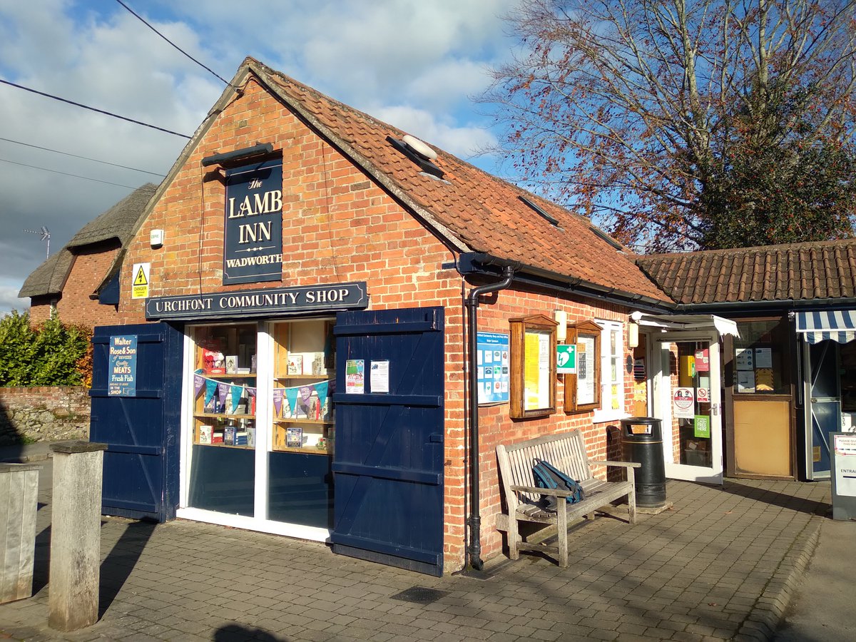 Pitstop at  #Urchfont. The Lamb is shuttered, of course, so I had to make do with sandwiches from the wee shop ate on the bench outside. It's really quite warm in the Sun now, like a mild October day. Couldn't have imagined that first thing.  #Wiltshire  #LockdownDay2