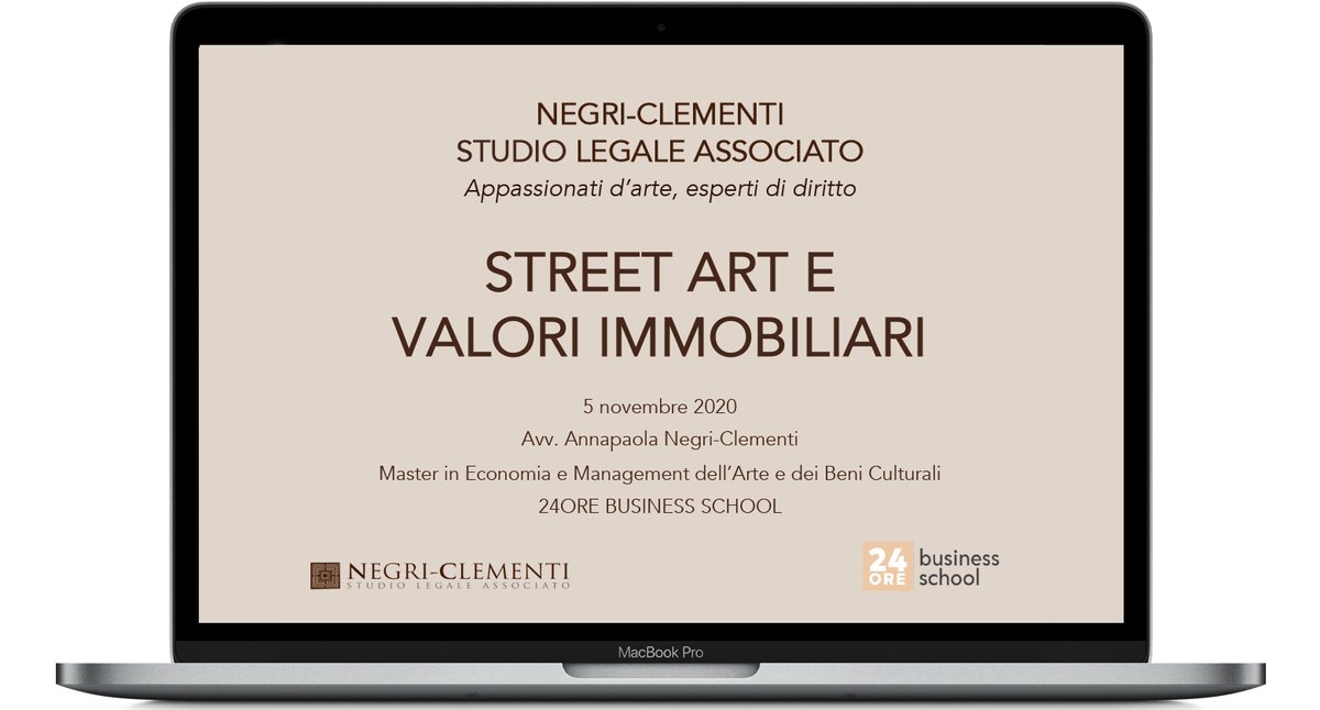 Lezione su STREET ART E VALORI IMMOBILIARI dell’avv. Annapaola Negri-Clementi agli studenti della <a href="/24OREBS/">24orebs</a>. Grazie agli #Urbansolid, nostri ospiti.  

#negriclementi #streetart #urbanart #artlaw #businessschool #24orebs #artacademy #24orebusinessschool