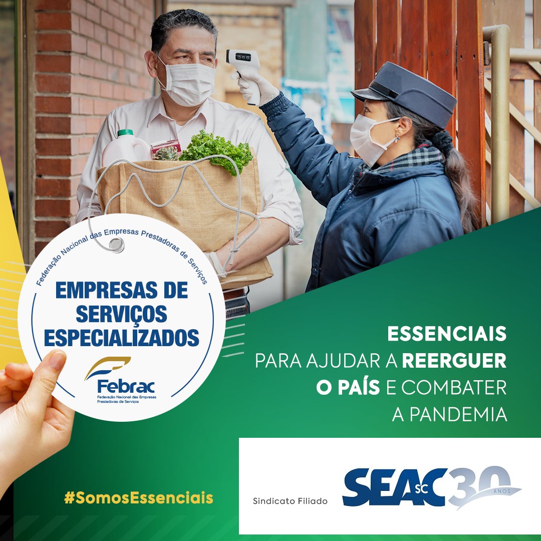 scseac's tweet photo. Nossas empresas estão prontas para manter o funcionamento de órgãos e empresas, dentro da maior normalidade possível!
Somos essenciais!
#segunca #profissionais #capacitacao #fiscalizacao #Febrac #SomosEssenciais https://t.co/5r723z4Kic