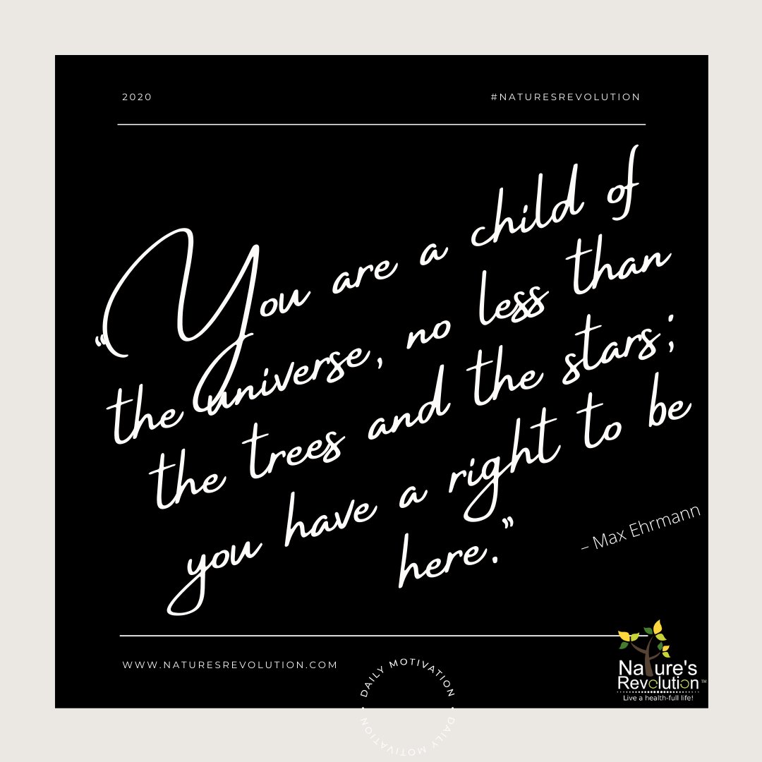 “You are a child of the universe, no less than the trees and the stars; you have a right to be here.” #health #wellness #nutrition #naturesrevolution⠀
#weightloss #healthylifestyle #fitnessmotivation⠀
#healthyfood #fitness #workout #diet