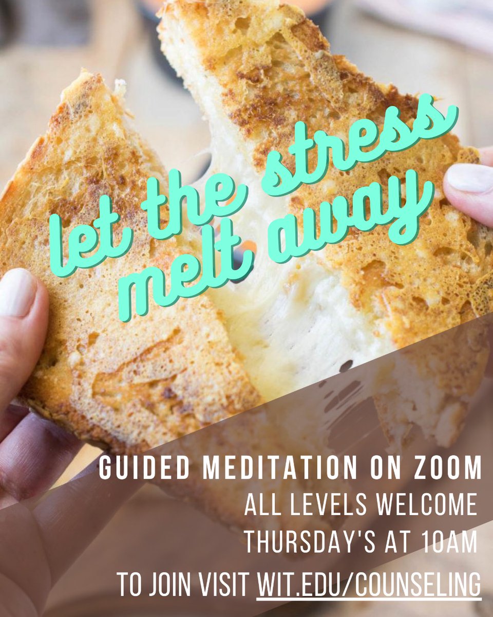 Meditation is being in tune with our inner universe. Come to our meditation workshop every Thursday at 10 am to discuss and learn more about it. Visit ow.ly/jcQv50C5Jdn to sign up today! #BeWellatWIT #meditation