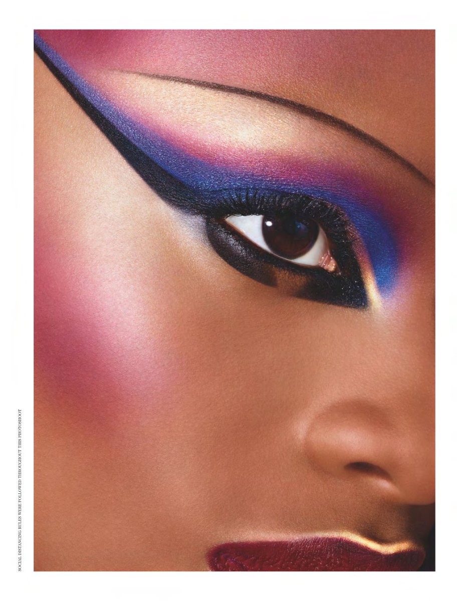 shadyasashade's tweet photo. “Drama Queens” beauty editorial for UK Vogue October 2020 issue featured model Mayowa Nicholas photographed by Richard Burbridge, makeup by Pat McGrath and hair by Sandy Hullet https://t.co/l55Cx0rVnm
