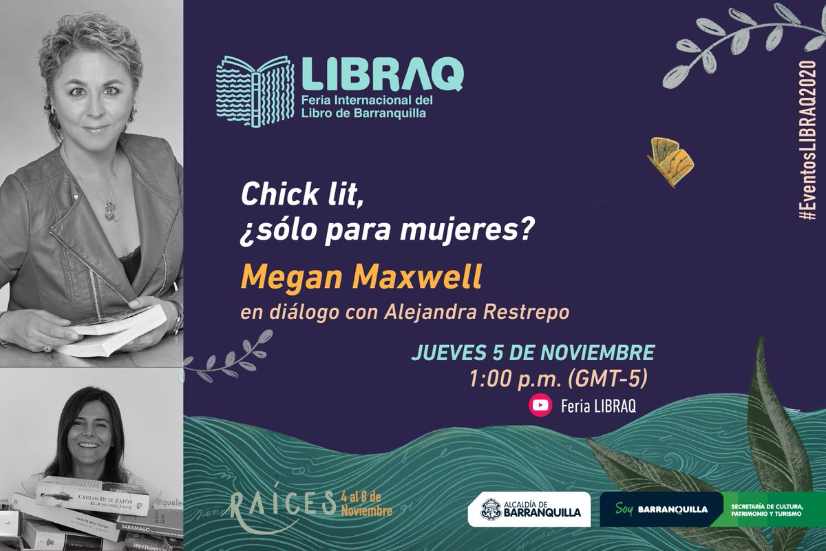 ferialibraq's tweet photo. No te pierdas hoy de @MeganMaxwell con @queleoyo conversando acerca de romance y erotismo en #LIBRAQ. 
 Ingresa a este enlace para el evento en VIVO: https://t.co/7jv3AUDaUS

@BarranquillaCPT 
https://t.co/Xbg2K2s2Y1 https://t.co/lCNDxfGv8W