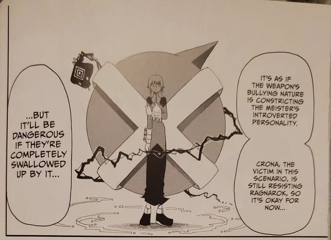 the distinction seems pretty clear to me here. also Ragnarok and Crona have always acted like separate minds and been treated as such. I'm pretty sure Ragnarok is still a "he" even if Crona isn't 