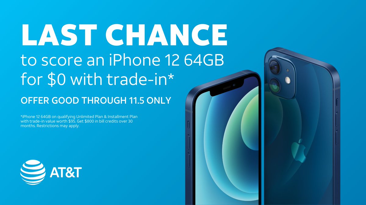 ATT_GrandSt's tweet photo. Last call for a $0 iPhone 12! Visit our AT&amp;T Store at 692 Grand St Brooklyn, NY 11211 to score this offer before it expires, or schedule an in-store appointment by visiting https://t.co/hSyh4AjS1v. #ATTVIP #ATT #Apple #Offers #Sales #iPhone12 #AppleiPhone #iPhone https://t.co/DH4wHh8qoq