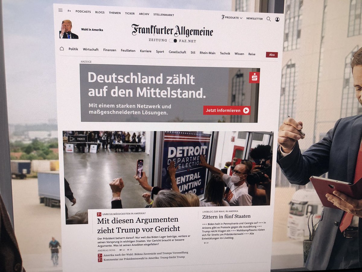 JWoelfing's tweet photo. Eins der beiden Abos werde ich wohl kündigen @faznet @SZ #USElection2020 https://t.co/X9oz9stpf2
