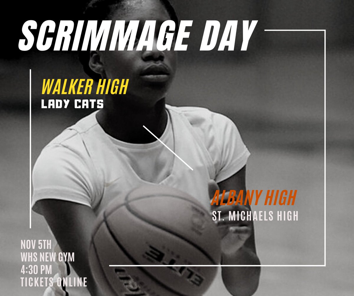 _LadyCatsHoops's tweet photo. First scrimmage of the 2020-21 season is here! 

📅 Nov. 5th, 2020

🆚 St. Michael &amp; Albany

📍 Walker High (New Gym)

🕟 4:30

🎟 $5️⃣ https://t.co/bHY4YuS7eO

😷 Masks Are Required! 

Tickets are on sale NOW via slocaltix. https://t.co/aJgWonfCvd