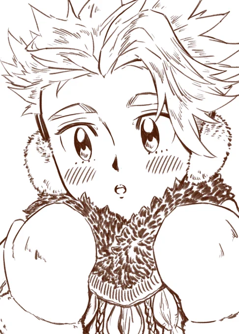 普通?にショタレウスくん。くしゃみしながら描いた。温かくしよう。 