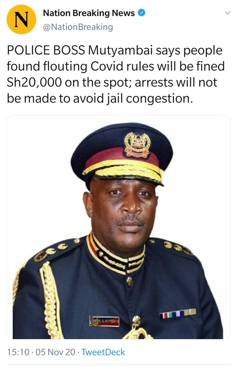 bonifacemwangi's tweet photo. The #MaskTax is back. The police have no powers to fine people on the spot, it's the courts work to decide if someone is innocent or guilty. @IG_NPS has given the police license to extort citizens. @dkmaraga we expect your legal response to this. This directive is illegal! https://t.co/8ClbPPpU83