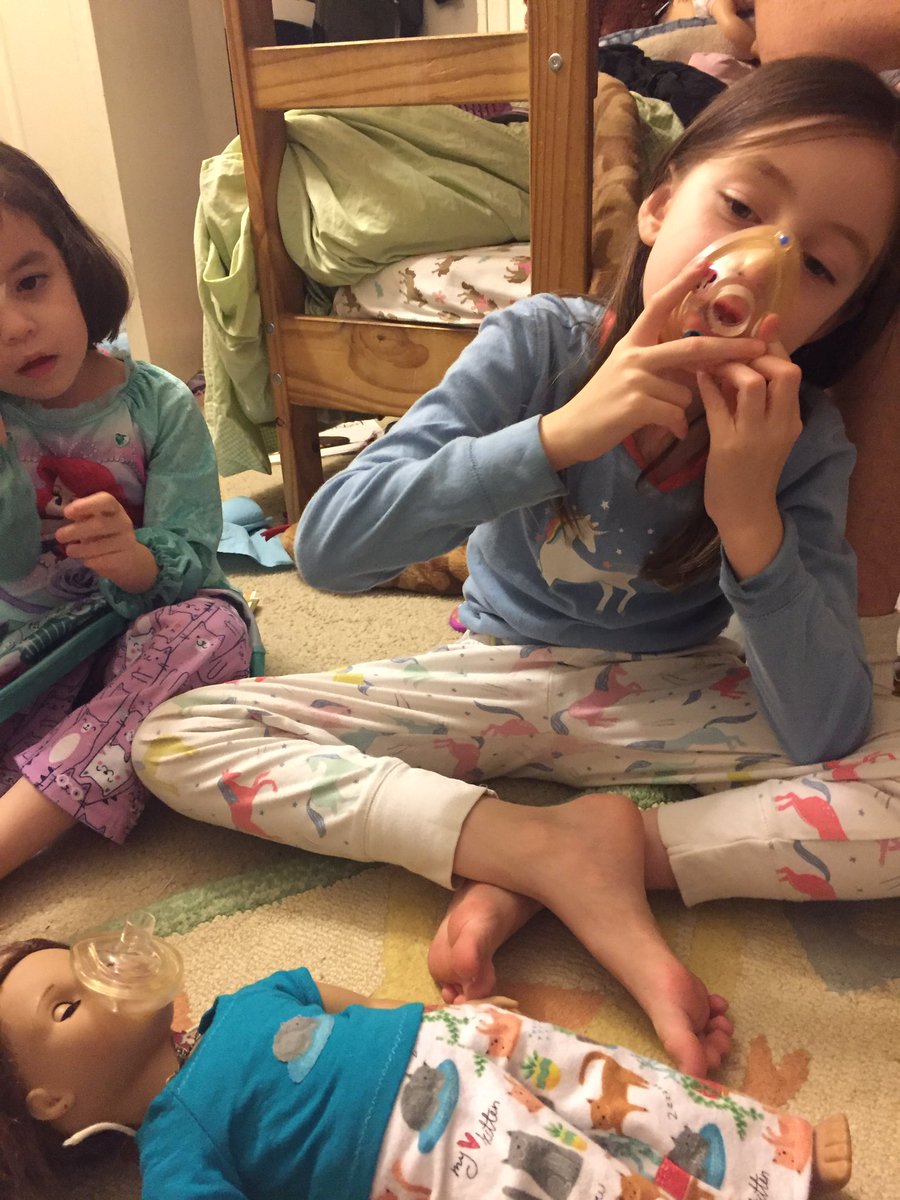 BookwyrmRachel's tweet photo. Practicing for her anesthesia with help of her doll! @American_Girl #tonsillectomy #pfapa #periodicfever #autoinflammatory #chronicillness https://t.co/hQI0QyAAil