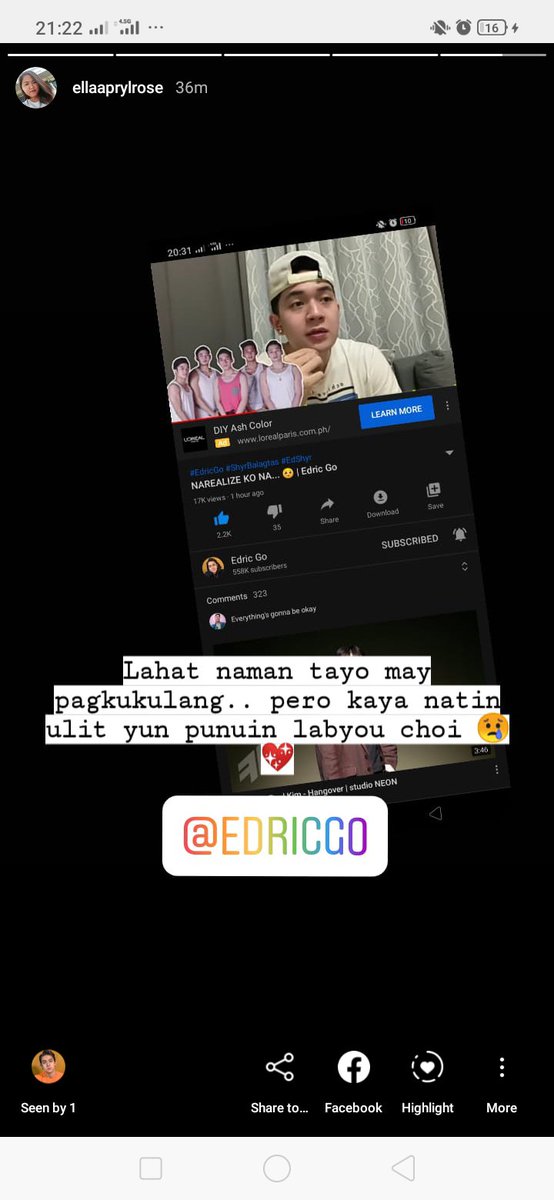 ella_apryl's tweet photo. Na seen ulit ni jai IG ko ππ at first time din maseen ni choi edric yung IG ko thankyou so much sa inyo nkaka super blessed πππ @jaiyieee @_Edricgo
#teamjaiga ππ
#edshyr ππ https://t.co/Kj9slLnDx0