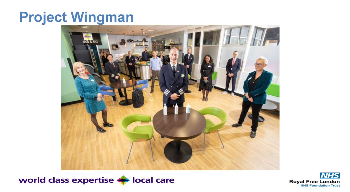 'Project Wingman' was about staff from the airline industry who had been furloughed supporting the hospital. Teamwork and collaboration to support patients and staff within the hospital and beyond! #Quality2020