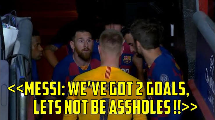 2) Messi gets slandered for not a being 'leader'.Media will only show his sad face when barça concedes a goal or barça lose.But they won't show Messi when he quietly instructs his teammates on the pitch because Messi doesn't do it to show off in front of camera.