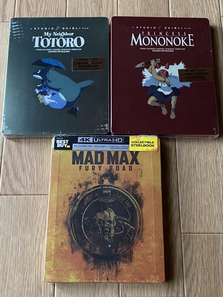 Warabi となりのトトロ もののけ姫 マッドマックス 怒りのデスロード のスチールブック届いた Mmfrのスチブは10本目