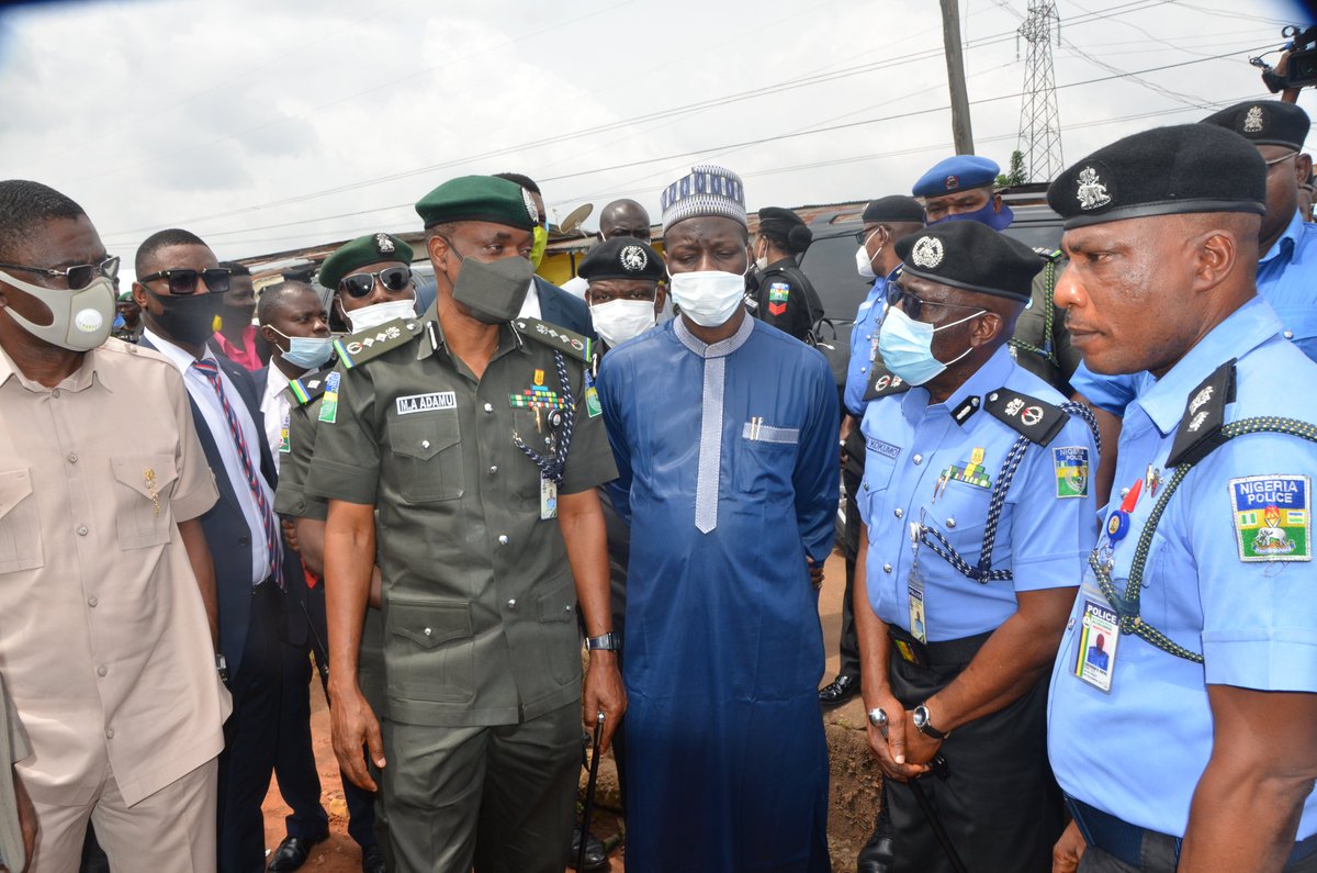 NpfEdo's tweet photo. IGP visits Oba Market, Ugbekun, St. Saviour and Dumez Divisions in Edo State that came under attack during #EndSARS protest in Benin City. https://t.co/CYxHUKKA9d