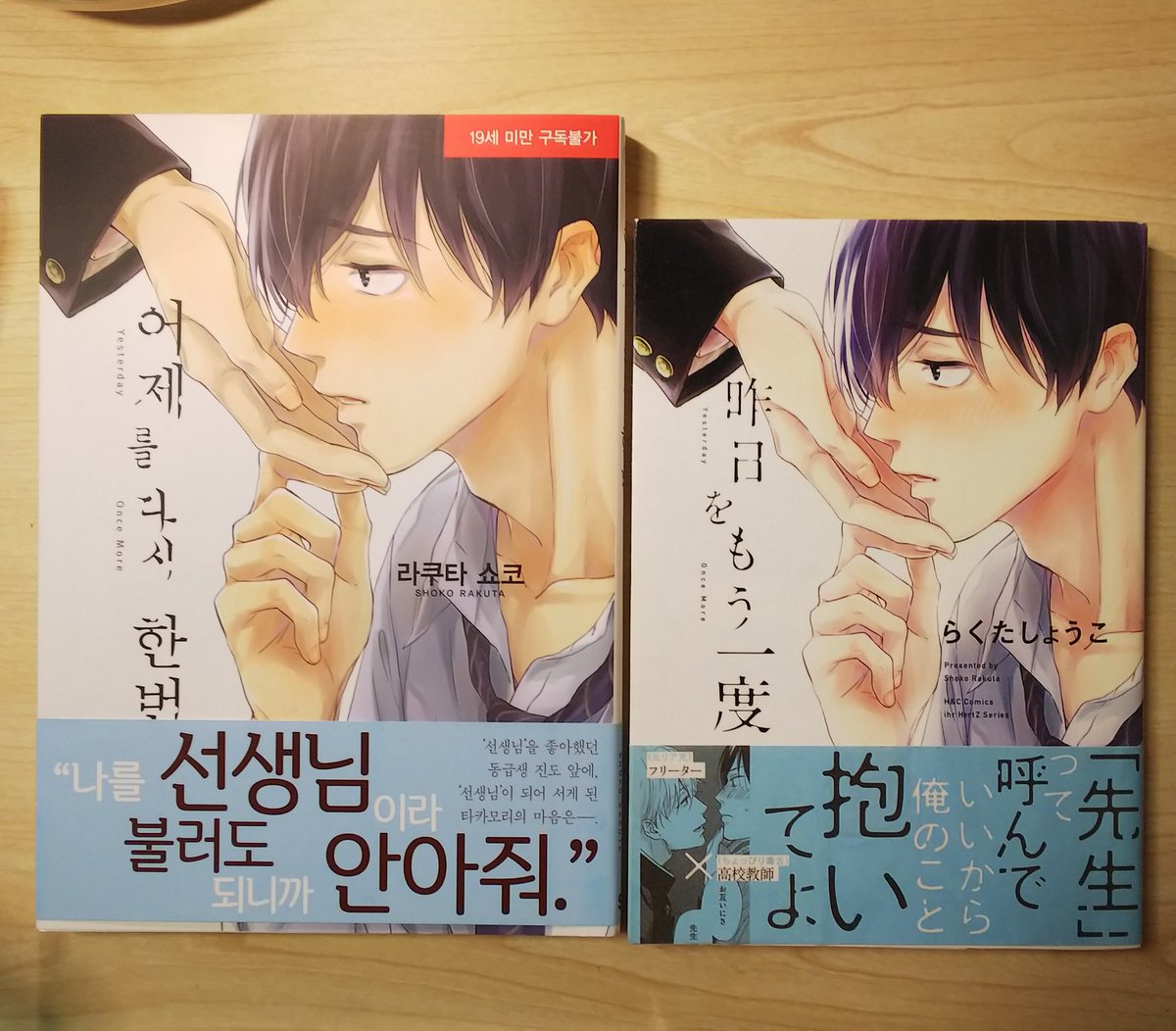 そういえば呟くの遅くなっちゃったんですが、大洋図書さんから『昨日をもう一度』の韓国語版をいただきました。
A5なのでなんか新鮮…!楽しんでもらえたら嬉しいです? 