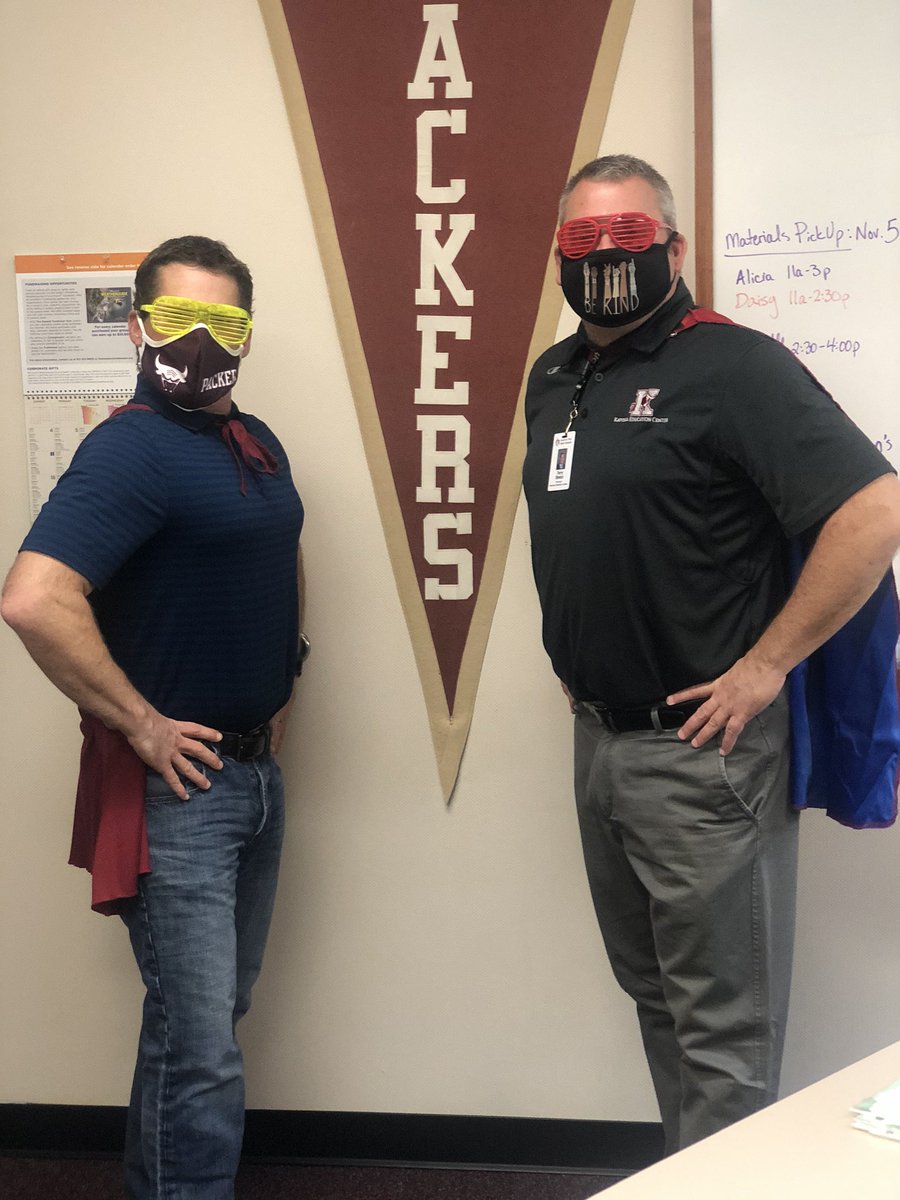 MrBretoi's tweet photo. The votes are in! Dress Like a Super Hero to combat bullying! Captain Kaposia and Bully Buster ask that all students and adults combat bullying with KINDNESS! #sspcares #ssppride @SSPPS6 https://t.co/QNCgo9Af9u