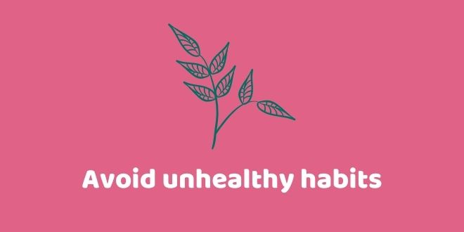 Avoid unhealthy habits When we’re feeling stressed, some of us turn to unhealthy habits like drinking or eating unhealthy food. Try to reconise these habits and avoid them where you can – our blog on habits might be useful:  https://bit.ly/2IbbDUr&nbsp; (3/6)
