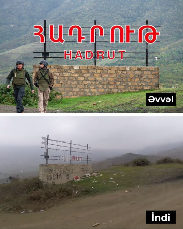 elbakyanedgar's tweet photo. A photo from #Azerbaijan'i social network pages under which they boast they have made such a "symbolic destruction" in the city of #Hadrut. A vivid example they behave themselves as an occupational forces, reminiscent of the #Nazi army and its behavior. 
#NKPeace https://t.co/UVc3K2DWgC