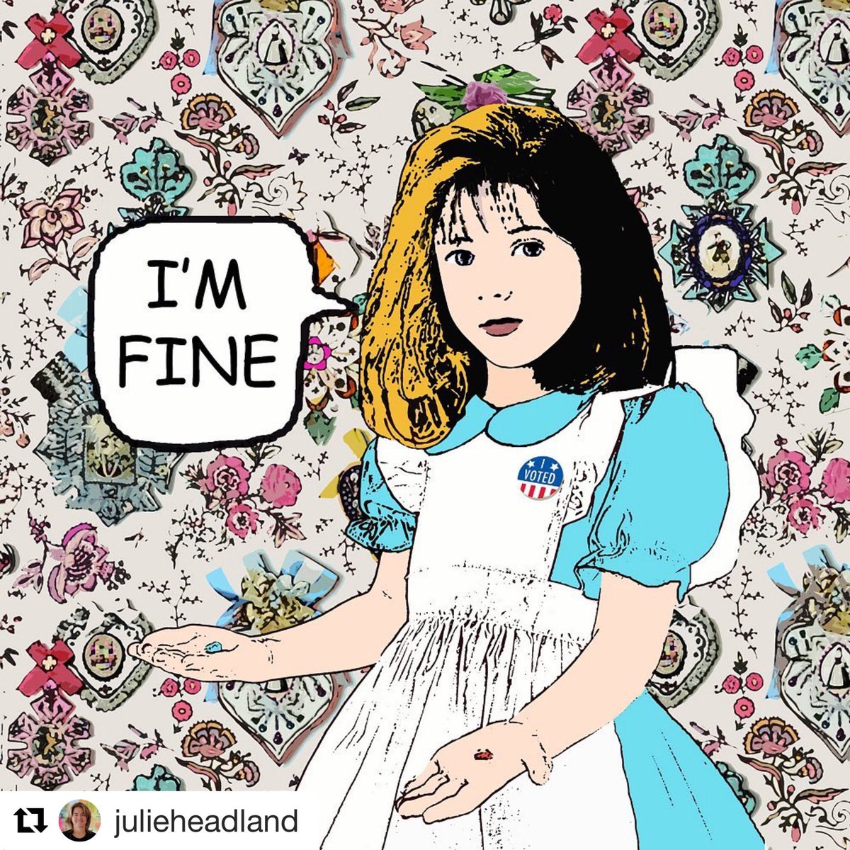 ChristyThames7's tweet photo. "You take the #bluepill, the story ends. You wake up in your bed and believe whatever you want to believe. You take the #redpill, you stay in wonderland, and I show you how deep the #rabbithole goes."―Morpheus The Matrix #imfine #TriumphandDisaster #julieheadland #saatchiart https://t.co/hiWDOYIU7Y