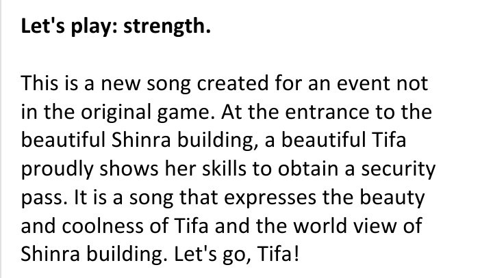 And the person who did Tifa's pull up mini game is such a huge fan of hers, they're gushing lol