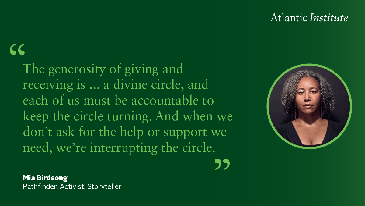 How can receiving make us more generous? Find out more by listening to our webinar, Radical Self-care for Leaders. 

🔊ow.ly/sRtZ50Ccdwf

@miabirdsong is one of three speakers who explain how we can take better care of ourselves.

#atlanticfellows #knewworldpostcovid