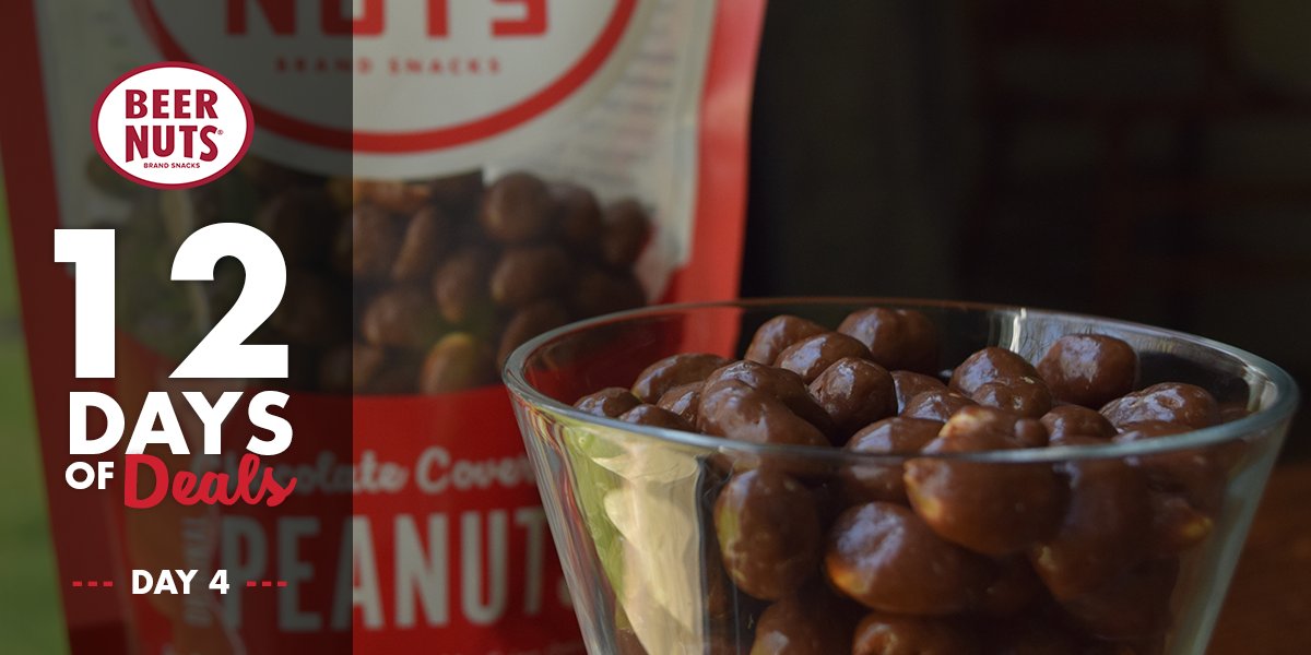 Things are about to get a whole lot sweeter. 🍫 

For Day 4 of 12 Days of Deals we're taking 30% OFF our sweetest snacks &amp; mixes to fulfill anyone's sweet tooth including a NEW "Sweet Sampler" bundle! Deal ends 11/5 at 11:59 PM CST.

SHOP NOW: beernuts.com/collections/12…
