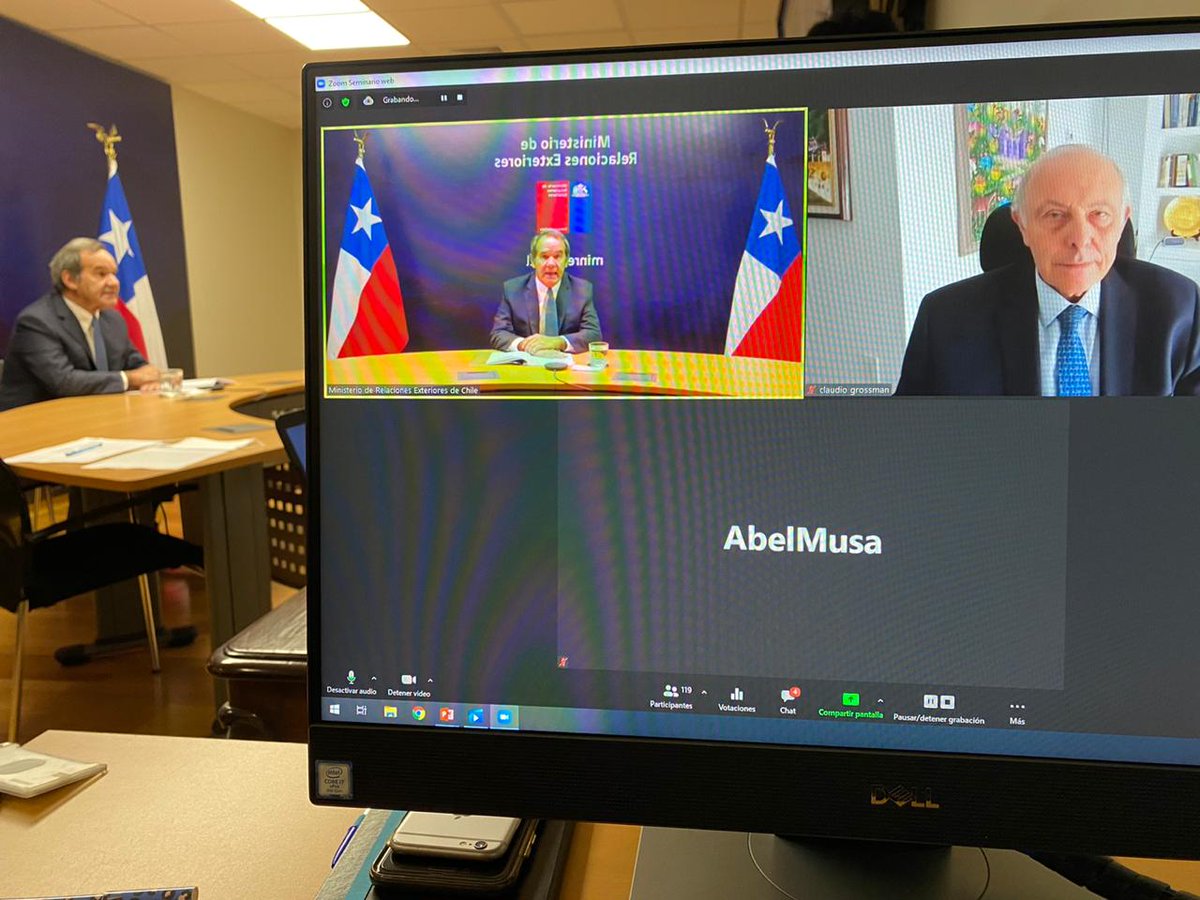 🇨🇱 AHORA. En <a href="/Minrel_Chile/">Cancillería Chile 🇨🇱</a>, el Ministro de Relaciones Exteriores, Andrés <a href="/allamand/">Andrés Allamand</a> encabeza el lanzamiento oficial de la candidatura del profesor Claudio Grossman como miembro de la Comisión de Derecho Internacional (CDI) de <a href="/UN/">United Nations</a> para el período 2023-2027.