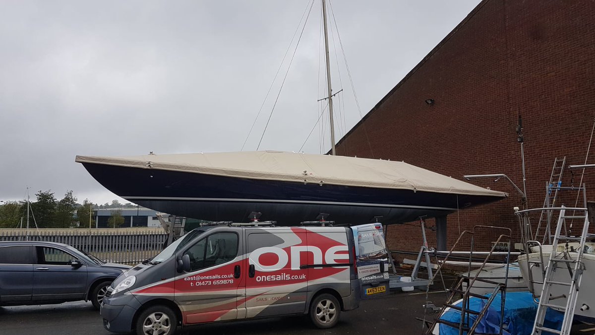 OneSails_east's tweet photo. Winter + lockdown = time to cover up! The team is busy hand-making custom covers for boats of all shapes and sizes. #onesails https://t.co/R2Llo7JH0c